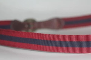 Polo Ralph Lauren Belt Men's Vintage 34-36 Canvas Striped Red/Navy Blue - Picture 1 of 3