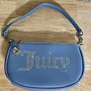 Juicy Couture Slate Blue Be Classic II Rhinestone Shoulder Bag Purse NWOT - Picture 1 of 12