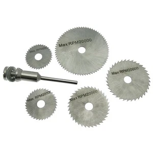 6PC HSS Steel Saw Cutting Disc Wheel Set Fits Rotary Mini Drills Cut Off Discs - Picture 1 of 5
