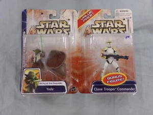 Hasbro Star Wars Clone Wars Yoda & Clone Trooper Commander Action Figures NEW - Picture 1 of 4