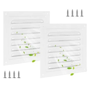 2 PIEZAS Ventilaciones de Pared con Malla de Pantalla Aleación de Aluminio Ventilación a dos aguas Ventilación Duradera Cobertizo - Imagen 1 de 7