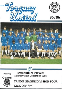 1985-86 Torquay United v Swindon Town - Picture 1 of 1