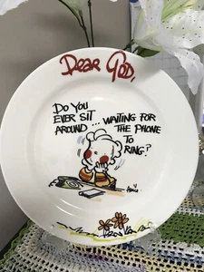 Dear God Plate 8” Decorative “Dear God … Waiting For Phone To Ring” - Picture 1 of 4