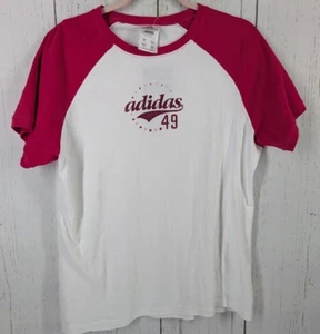 Adidas Size XL White Pink Graphic Logo Short Sleeve Casual Womens Tee Top NWT - Picture 1 of 7