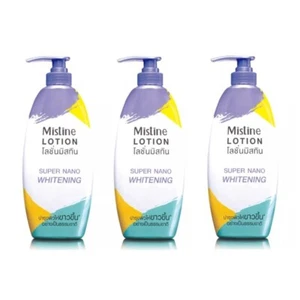 3x400ml Lotion Body Skin Mistine Super Nano Whitening White Moisturizing Toning - Picture 1 of 6