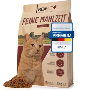 REAVET Katzenfutter Trocken 3kg mit Geflügel Rind & Lachsöl, Trockenfutter Katze - Bild 1 von 6