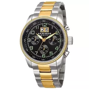 Akribos XXIV AK862TTG Data Cronografo Minuti Pista Acciaio Inox Orologio da Uomo - Foto 1 di 5