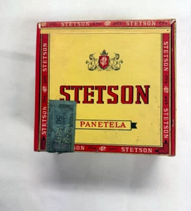 Caja de cigarros Stetson Panetela 5 centavos 5,5”x5”x2,75” de fábrica 60 1ª DIST PA - Imagen 1 de 4
