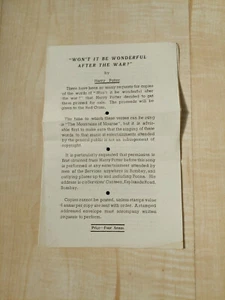 Won't it be Wonderful After the War de Harry Potter - Servicios británicos en la India - Imagen 1 de 3