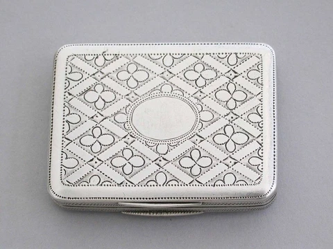 Large George III Bright-Cut Engraved Silver Vinaigrette. Samuel Pemberton 1812 Cover