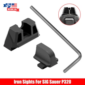 Front & Rear Stainless Steel Iron sights Kits for SIG Sauer P320 - Picture 1 of 7