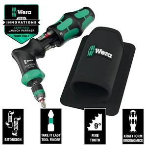 Wera Kraftform Kompakt Pistol RA-R 1, Angle Ratchet Bit Screwdriver Set - 051535 - Picture 1 of 16