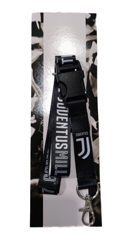PORTACHIAVI CON LACCIO PORTA  BADGE JUVENTUS CALCIO PRODOTTO UFFICIALE SEVEN - Immagine 1 di 1