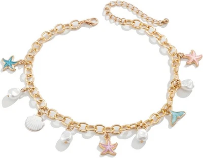 Pulseras con dije de concha dorada para mujer concha de mar de perlas...  Foto 1 de 4