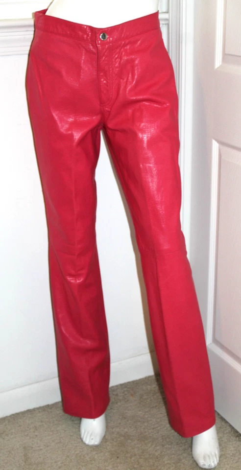 Pantalones De Colección Ralph Lauren 100% Cuero Rosa Etiqueta Negra Colección Hechos en EE. UU. Talla 8 Foto 1 de 4