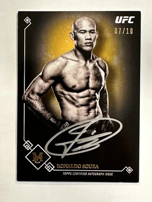 2017 Topps UFC Museum Collection Autographs Ronaldo Souza Gold /10 - Image 1 of 2