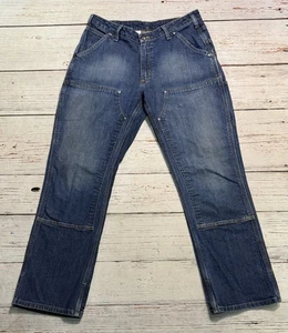 Carhartt Dungaree Fit Double Knee Work Carpenter Jeans Indigo Womens Sz 14x30 - Picture 1 of 17