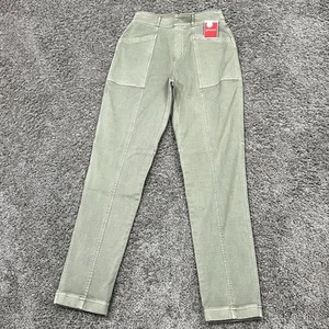 Spanx Stretch Twill Straight Leg Pant Womens Small Tall Olive Green Stretch A1 - Picture 1 of 11