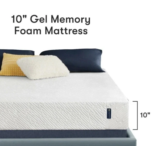 Luxury Serta 10" CALIFORNIA KING Cooling Gel Memory Foam Mattress In A Box - Image 1 of 4