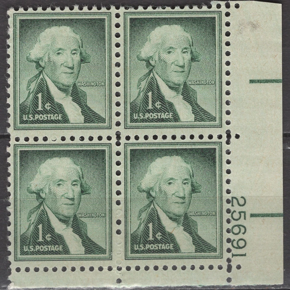 SC# 1031 - 1¢ Liberty Series - George Washington - Mint NH - Plate Block - Image 1 of 1