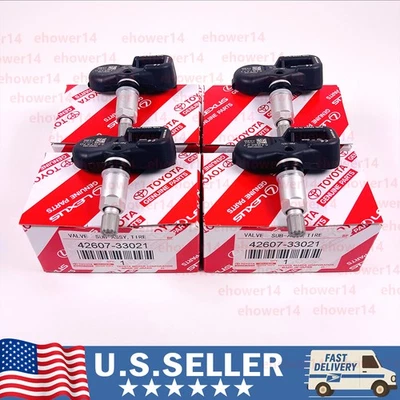 4PCS Genuine Tire Pressure Sensor TPMS 42607-33021 PMV-107J For Toyota Lexus - Image 1 of 4