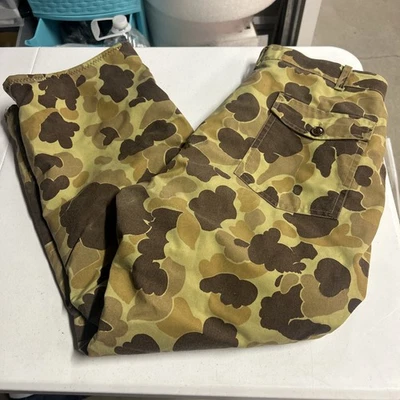 Vintage Cabela's Woodland Camo GORE TEX Rain Pants Hunting Hiking Sz M USA 32x28 - Image 1 of 4