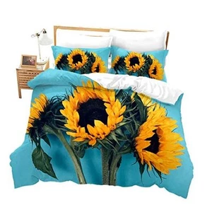 Sunflower Duvet Cover Set Queen Size 3D Print Queen(No Comforter) Multi 9 - Picture 1 of 7