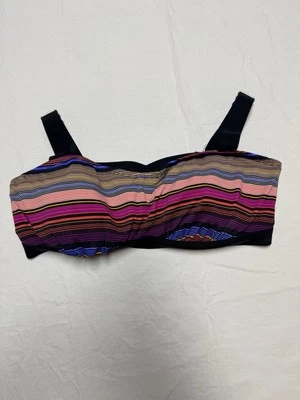 Top de bikini Athleta Capri a rayas pura talla 38 D/DD ajustable con aros Foto 1 de 4