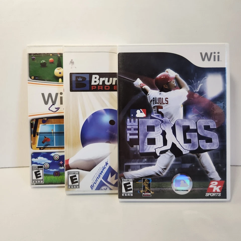 Wii Sports Game Lot Of 3 Bowling MLB Wii Sports Tested W Manuals - Image 1 of 4