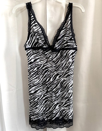 UNDERCOVER Abito slip Victorias Secret molto sexy grande Y2K babydoll stampa zebrata rete 18522