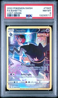 2022 POKEMON SWORD & SHIELD LOST ORIGIN #TG07 FULL ART/BANETTE PSA 8 - Image 1 of 2