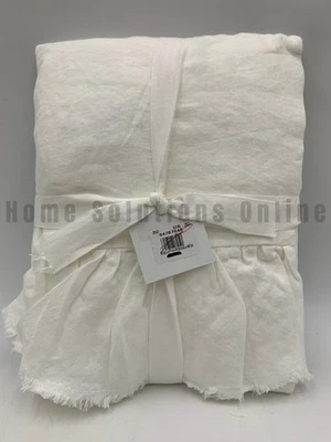 Pottery Barn Belgian Flax Linen Fringe Ruffle Sham White Euro #20 - Image 1 of 4