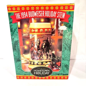 Vintage 1994 Budweiser Holiday Stein “Hometown Holiday” NIB w/ COA Clydesdale - Picture 1 of 9