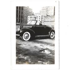 Vintage Photo Man In Ford DeLuxe Cabriolet Convertible Garage T.V. Allen Co Ad