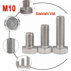 Viti esagonali DIN 933 A4 acciaio inox V4A filettatura completa M10 macchine viti - Foto 1 di 5