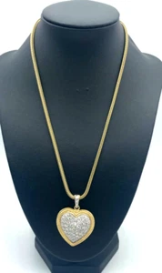 925 Silber Fuchsschwanz Kette  prächtiger Herz Anhänger Zirkonia vergoldet neuw. - Bild 1 von 10