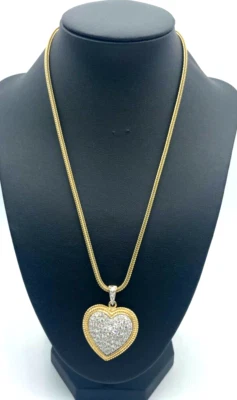 925 Silber Fuchsschwanz Kette  prächtiger Herz Anhänger Zirkonia vergoldet neuw. - Bild 1 von 4