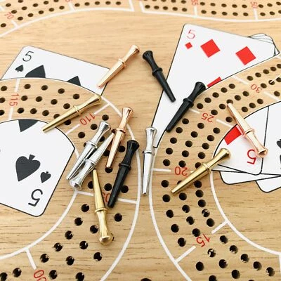 12Pcs Metal Cribbage Pegs - Gold/Silver/Copper/Black - 25MM - Fits 3/32'' Hole - Image 1 of 4