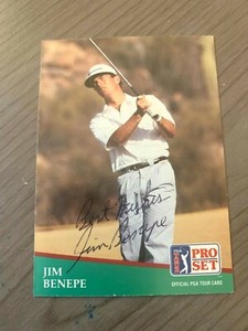 JIM BENEPE AUTOGRAPHED 1991 PRO SET GOLF CARD W/COA  