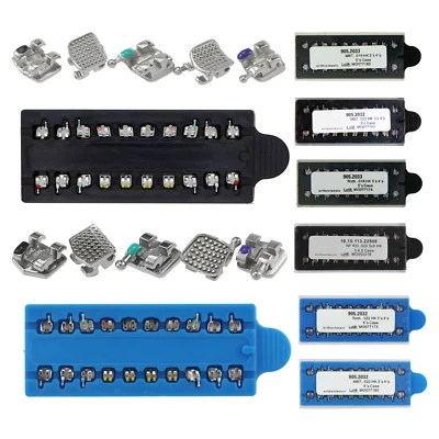 Mini brackets dentales ortodoncia mini brackets metálicos Roth MBT 018 022 345 ganchos Foto 1 de 4