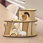 Hamster Hideout House Cage Accessories Wooden Nest Rat Hideaway for Chinchilla