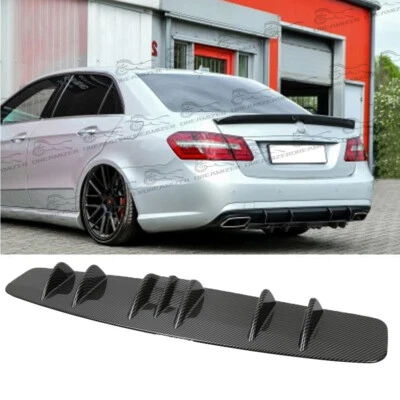 Labio de parachoques trasero inferior de aspecto de carbono ala de 7 aletas para Mercedes Benz W212 clase E E350 Foto 1 de 4
