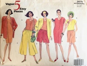 Vintage EASY Vogue Pattern 2679 | Jacket Tunic Top Culottes & Shorts Sz 8 10 12 - Picture 1 of 4