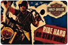 Harley Hog Rider #2 Tin Sign (Panhead Knucklehead Fatboy Sportster Twin CGH31