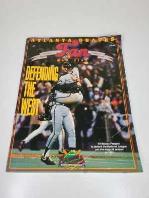 Atlanta Braves Fan Magazine Program 1992 Greg Olson Defending the West Vol 27 - Image 1 of 4