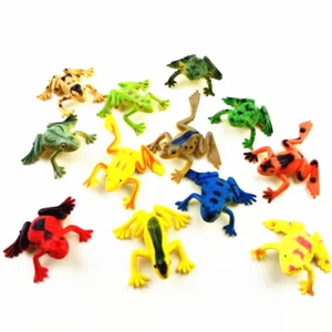 Plastic Small Frog Figures Simulation Decoration Kids Toy Colorful 12pcs Gift - Picture 1 of 12