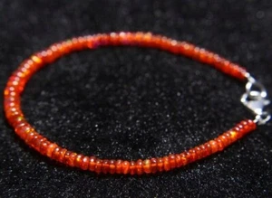 Fire Ethiopian Opal Beads 8 inches Adjustable Bracelet in 925 Sterling Silver - Picture 1 of 1