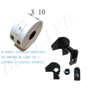 10 x Etichette Compatibile per Brother DK-11208 38mmX90mm QL-570 500 con Telaio - Foto 1 di 1