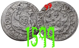 Poland Lithuania SOLIDUS Solid Schilling 1599 Riga Sigismund III Silver #18071 - Picture 1 of 3