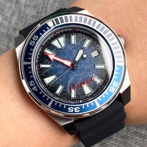 43MM Tandorio Deep Blue Dial Japan NH35A Automatic Mens Watch Sapphire Glass